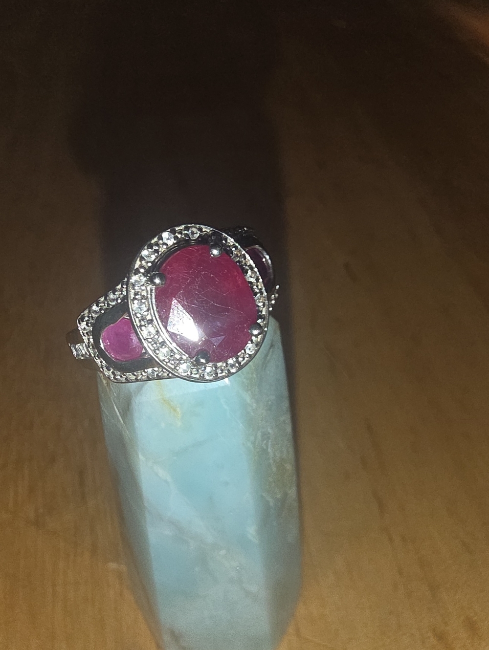 Silver Ring Red Stone